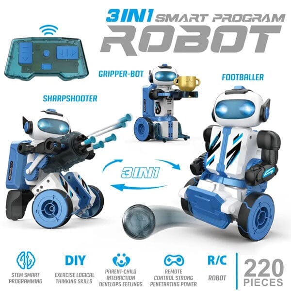 BrainyBotz (220pc) | 3-in-1 DIY Smart STEM Robot Building & Programming Kit - Image 4