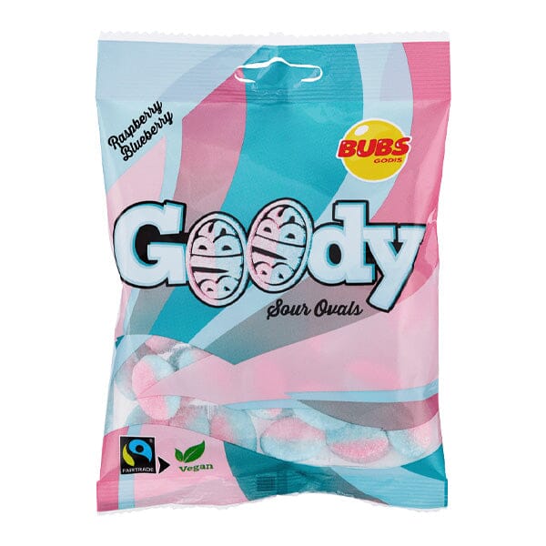 BUBS Godis: Sour Raspberry & Blueberry Goody Ovals (90g) Made in Sweden - Image 4
