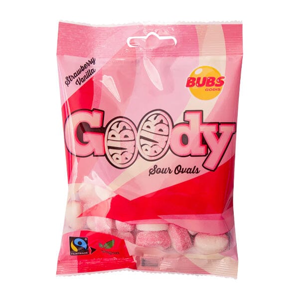 BUBS Godis: Sour Strawberry Vanilla Goody Ovals (90g) Made in Sweden - Image 5