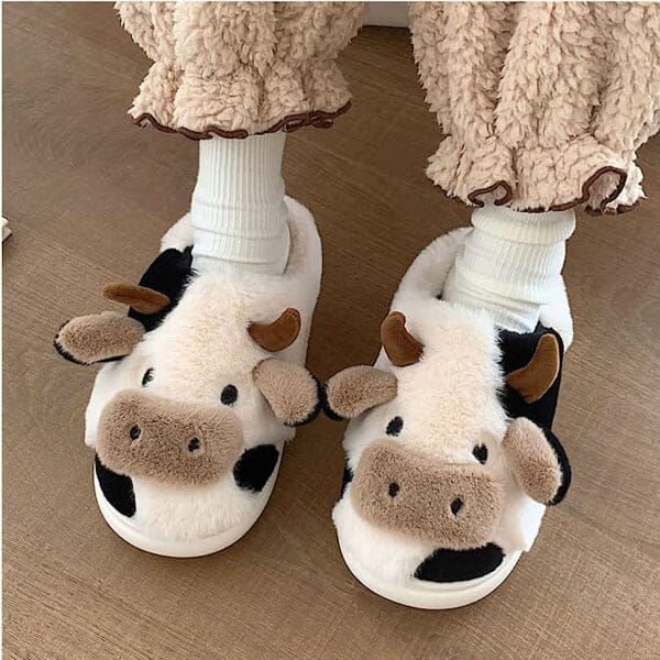 Cartoon Cow Plush Slippers | As Seen On Social - Image 4