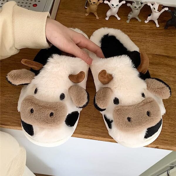 Cartoon Cow Plush Slippers | As Seen On Social - Image 6