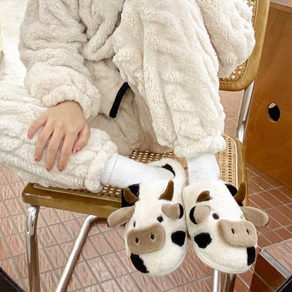 Cartoon Cow Plush Slippers | As Seen On Social - Image 7