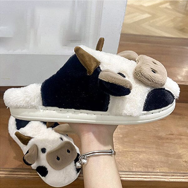 Cartoon Cow Plush Slippers | As Seen On Social - Image 8