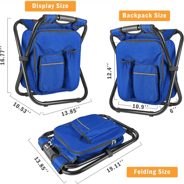 Cooli Tote : 3 In 1 Cooler Backpack & Stool - Blue - Image 6