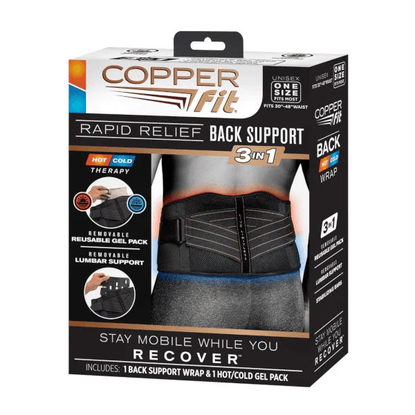 Copper Fit® Rapid Relief Hot & Cold Unisex Back Brace - Image 3