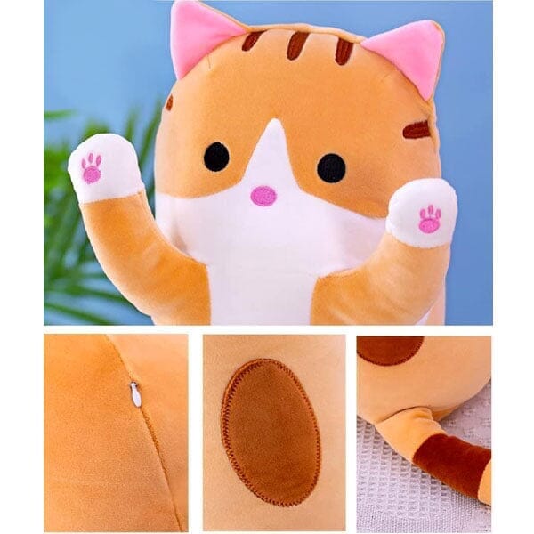Extra Long Animal Plush Toy 4.5ft Body Pillow - Orange Tabby Cat - Image 5