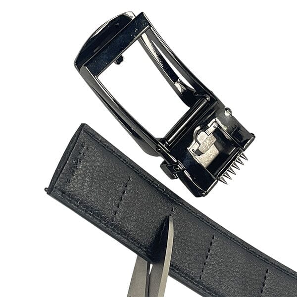 FlexClick Unisex Adjustable Micro-Increment Black Leather Belt (1pc) Fits 28" to 46" Waist - Image 9