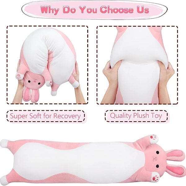 Long Animal Plush Toy Styles (3FT Long!) | Pink Bunny - Image 4