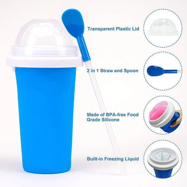 ProKitchen SQUEEZur Instant Slushie Maker Cup | Includes Straw/Spoon | NEW Colors! - Image 3