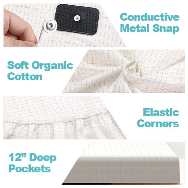 Quantum Grounding Sheet Cotton Queen Size Fitted Bed Sheet - Image 4