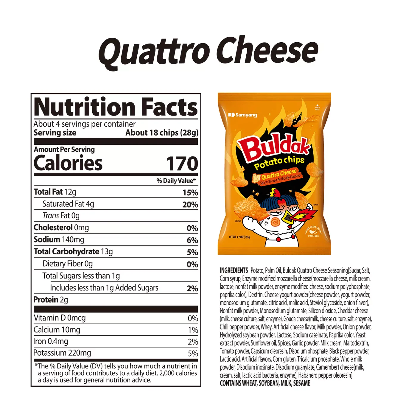 Samyang Buldak Quattro Cheese Potato Chips - Image 4