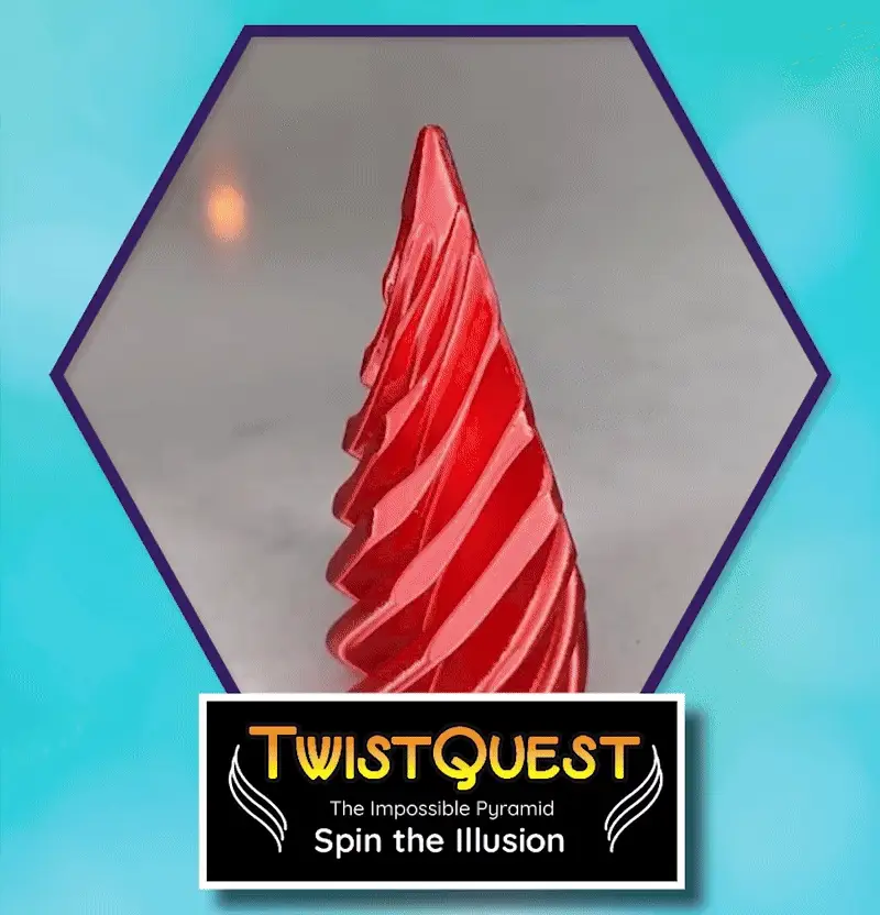 TwistQuest 3D Printed Fidget Spiral Cone Toy (Blue & Black) - Image 3