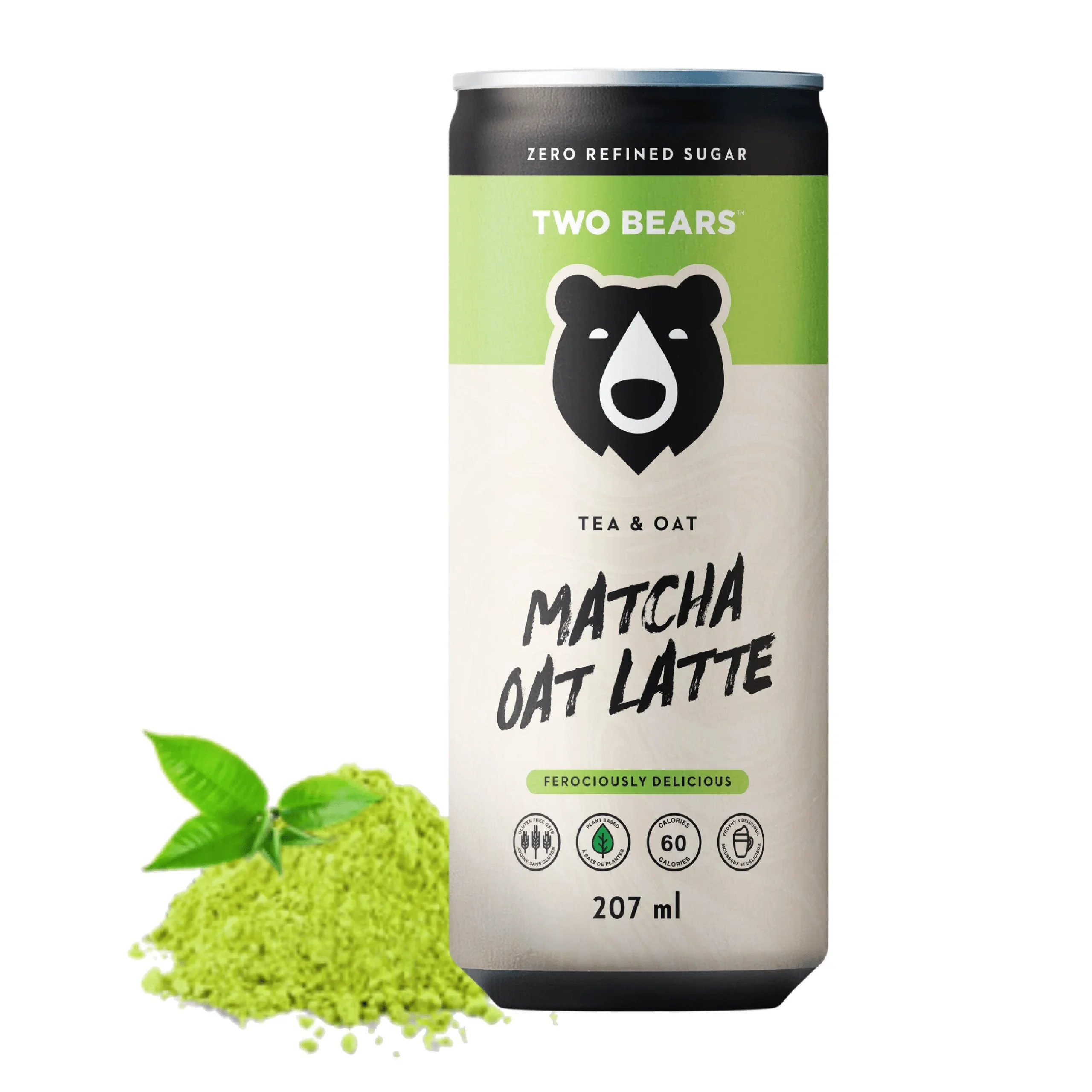 Two Bears Frothed Matcha Tea Oat Latte 207ml - Image 3