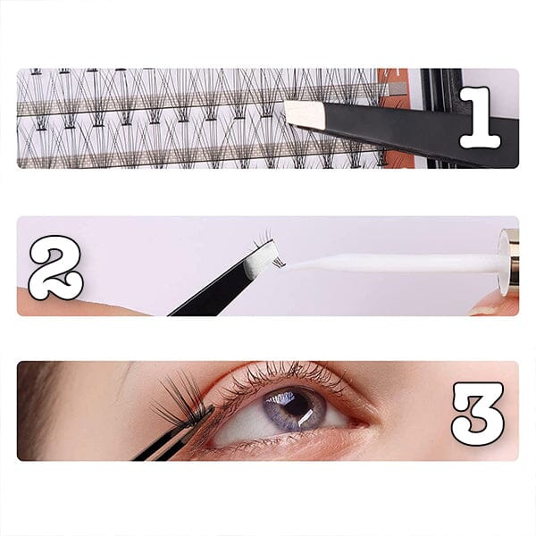 WOW Lash Clusterz Kit | 288 Eyelash Clusters | Includes Glue & Tweezers! - Image 6
